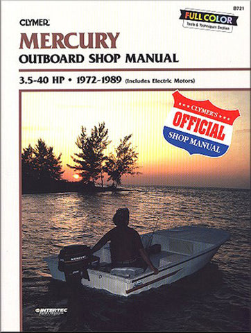 CLYMER B721 MANUAL MERCURY 3.5-40 HP OB 72-1989