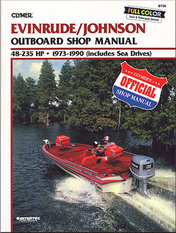 CLYMER B736 MANUAL EVIN JHNSN 48-235 HP OB 73-90