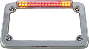 SDC LED LICENSE PLATE FRAME CHROME W/TURN SIGNALS 2601