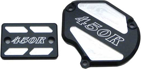 MODQUAD THROTTLE & BRAKE COVER SET (BL ACK LOGO) PART# TSET1-RBLK-07