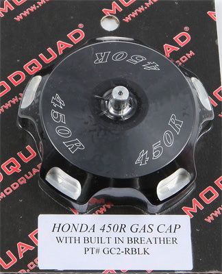 MODQUAD BILLET GAS CAP (BLACK LOGO) PART# GC2-RBLK NEW