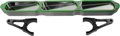 MODQUAD 3-PANEL REAR VIEW MIRROR W/BEZEL GREEN 2" PART# MIR-BEZ-GR