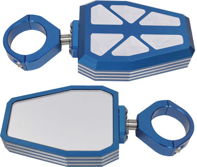 MODQUAD BILLET SIDE MIRRORS DIAMOND BLUE 1.75" R-SIDE-BL
