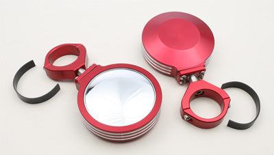 MODQUAD BILLET SIDE MIRRORS ROUND RED 1.75" PART# SIDE-RD