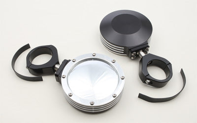 MODQUAD BILLET SIDE MIRRORS ROUND W/BEZEL POLISHED 1.75" PART# SIDE-BEZ