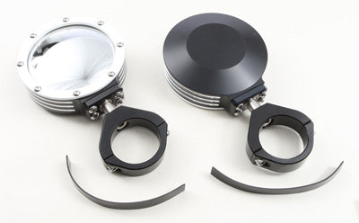 MODQUAD BILLET SIDE MIRRORS ROUND W/BEZEL WHITE 1.75" SIDE-BEZ-W