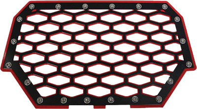 MODQUAD 2-PANEL FRONT GRILL (BLACK/RED) PART# RZR-FG2-RD