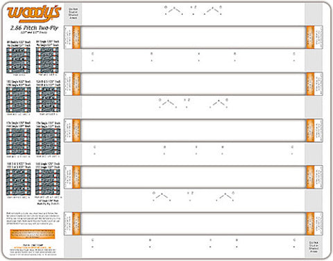 WOODYS 286T-TEMP STUDDING TEMPLATE 2.86 PITCH 2 PLY