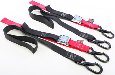 POWERTYE FAT STRAPS W/SOFT TYE & HOOKS BLACK/RED 1.5"X6' PART# 29621-S