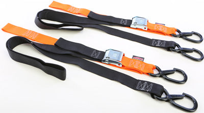 POWERTYE FAT STRAPS W/SOFT TYE & HOOKS BLACK/ORANGE 1.5"X6' PART# 29629-S