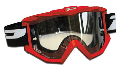 PROGRIP 3201RD RACE LINE GOGGLES W ANTISCRATCH LENS RED