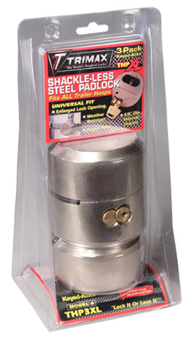 TRIMAX THP3XL "HOCKEY PUCK" INTERNAL SHACKLE TRAILER LOCK 3 PACK KEYE