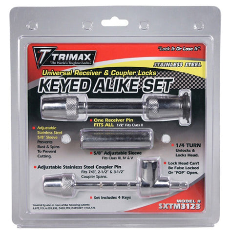 TRIMAX TRIMAX STAINLESS STEEL UNIVERSAL FIT LOCKING PIN AND ADJUSTABL SXTM3123