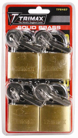 TRIMAX TRIMAX 4 PACK KEYED ALIKE DUALLOCKING SOLID BRASS BODY TPB487