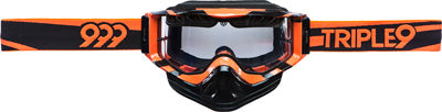 TRIPLE 9 TRIPLE 9 GOGGLE SAINT BLK/ORG CLEAR LENS W / T.O. PINS 37-2332