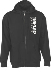 TRIPLE 9 LOGO ZIP HOODY BLACK SMALL PART# 37-2740S
