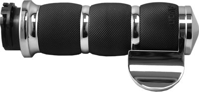 AVON AIR CUSHIONED GRIPS W/CABLE THROTTLE BOSS (CHROME) PART# AIR-90-BOSS NEW