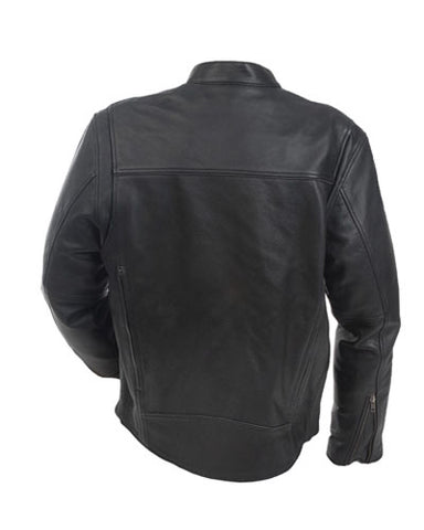 MOSSI 20-155-38 MENS RETRO PREMIUM LEATHER JACKET SIZE 38 BLACK