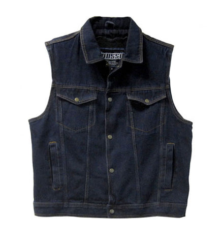 MOSSI 20-108D-40 MENS DENIM VEST SIZE 40 NAVY BLUE