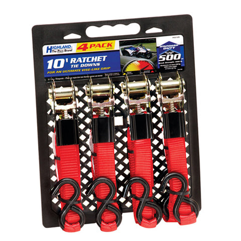 CEQUENT 9010500 RACHET TIE DOWN 1" X 10' 4-PACK