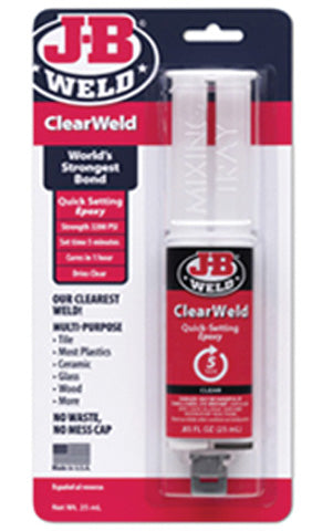 JB WELD CLEARWELD SYRINGE - 25ML 50112