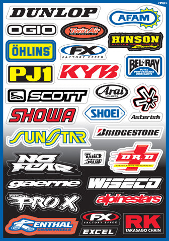 FACTORY EFFEX 10-68000 FX 2015 SPONSOR LOGO STICKER SHEETS KIT A