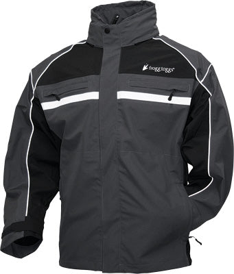 FROGG TOGGS PILOT ILLUMINATOR JACKET BLACK/CHARCOAL GREY LARGE PART# PFC63135-17