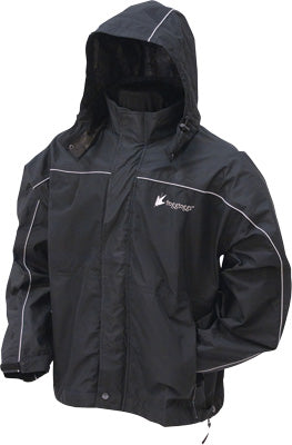 FROGG TOGGS TOADZ HIGHWAY RAIN JACKET BLACK/SILVER SMALL PART# NTH65125-01SM