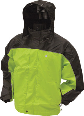 FROGG TOGGS TOADZ HIGHWAY RAIN JACKET HI-VIS GREEN/BLACK MEDIUM PART# NTH65125-1