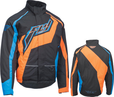 FLY SNOW OUTPOST JACKET BLACK/ORANGE/BLUE LARGE #6152 470-4018L