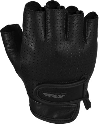 FLY STREET HALF-N-HALF FINGERLESS PERFORATED LEATHER GLOVES MEDIUM #5884 476-004