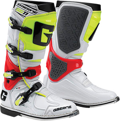 GAERNE SG-11 BOOTS WHITE/RED/YELLOW SZ 6 PART# 2159-029-006
