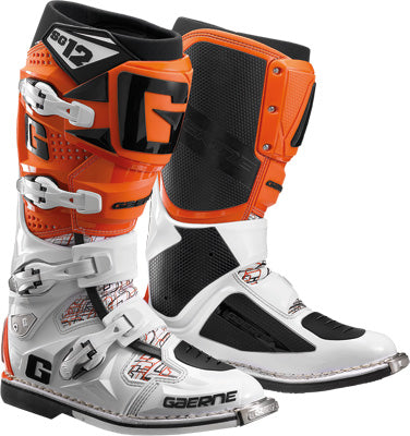 GAERNE SG-12 BOOTS WHITE/ORANGE SZ 9 PART# 2174-018-009