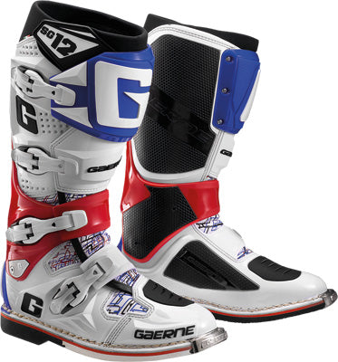 GAERNE SG-12 BOOTS RED/WHITE/BLUE SZ 9 PART# 2174-026-009