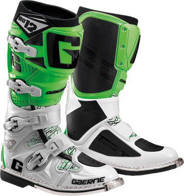 GAERNE SG-12 BOOTS WHITE/GREEN SZ 9 PART# 2174-020-009