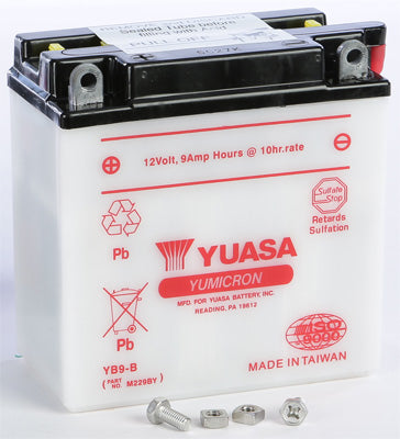 Yuasa Batteries CONVENTIONAL BATTERY YB9A-A PART NUMBER YUAM229AY
