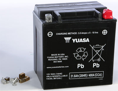 YUASA 2007-2013 Harley-Davidson FLHTC Electra Glide Classic BATTERY YIX30L SEALE