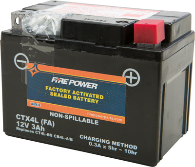 FIRE POWER SEALED AGM FACTORY ACTIVATED BATTERY CTX4L FA