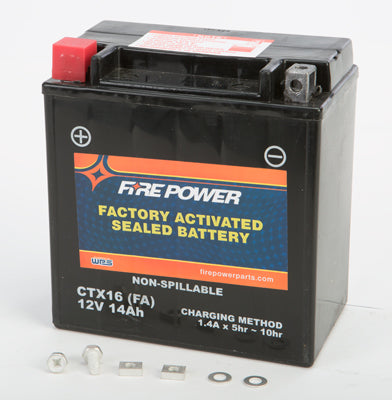 FIRE POWER SEALED AGM FACTORY ACTIVATED BATTERY CTX16 FA