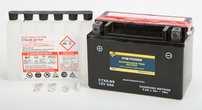 WPS MAINTENANCE FREE BATTERY CTX9-BS PART NUMBER CTX9-BS