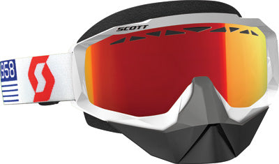 SCOTT GOGGLE HUSTLE SNOW WHT/RED AMP RED CHROME LENS 262582-1030312