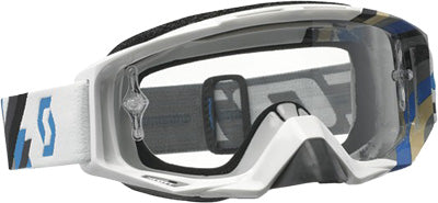 SCOTT TYRANT GOGGLE LINEAR WHITE/BLUE W/CLEAR LENS PART# 221330-4049041