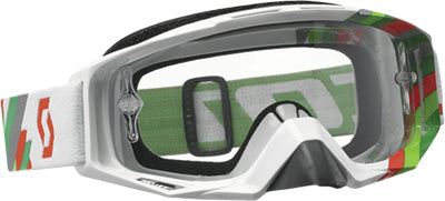 SCOTT TYRANT GOGGLE LINEAR WHITE/GREEN W/CLEAR LENS PART# 221330-4050041