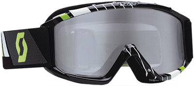 SCOTT 89SI PRO YOUTH GOGGLE RACE BLACK/GREEN W/SILVER LENS PART# 219810-4601269