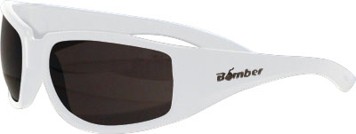 BOMBER STINK-BOMB POLARIZED SUNGLASSE S GLOSS WHITE W/SMOKE LENS PART# STP104