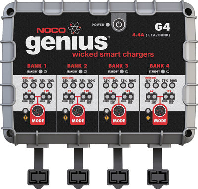 NOCO GENIUS 4-BANK SMART BATTERY CHARGER 6V & 12V 4.4A PART# G4