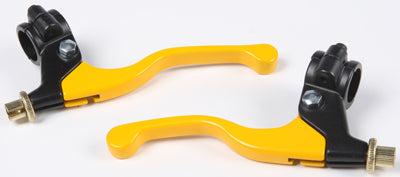 EMGO ALLOY LEVERS- YAMAHA YELLOW/BL ACK LEVERS PART# 32-73730