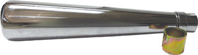 EMGO MUFFLER- 17.5 OVAL CHROME 1 3/4 INLET W/REDUCR SET PART# 80-84031 NEW
