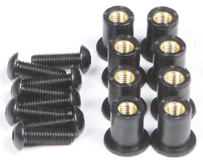 PUIG WINDSCREEN SCREW KIT WELL NUT (BLACK) PART# 0957N NEW