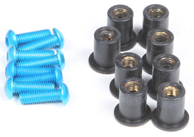 PUIG WINDSCREEN SCREW KIT WELL NUT (BLUE) PART# 0957A NEW